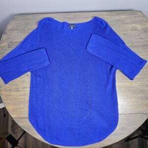 The Limited Blue Knit Tunic Sweater XL Dolman Sleeve Cashmere Blend
